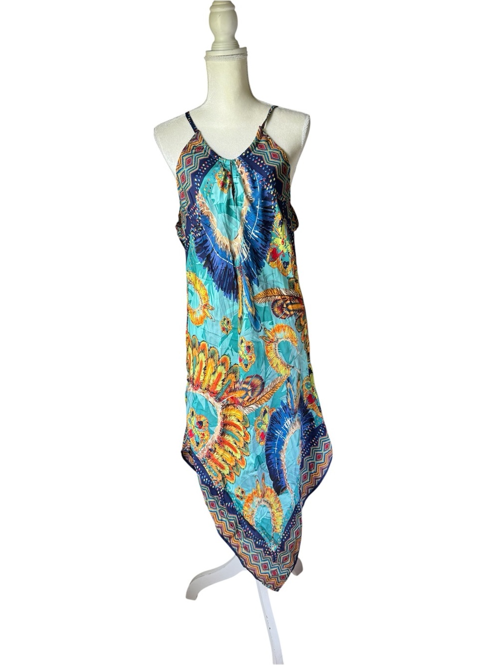 Pineda Covalin Multicolor Geometric & Floral Silk Dress